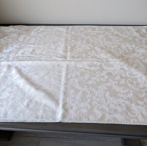 Elegant Ivory Damask Tablecloth Rectangle Classic Home Dining Size 115"X66"